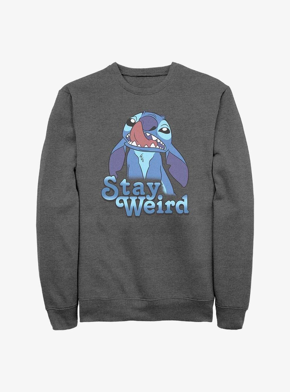 Lilo & Stitch Crew Neck Long Sleeve Sweatshirt Gray L